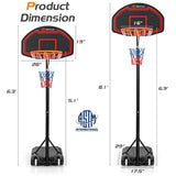 Costway Adjustable Kids' Basketball Hoop Stand Durable Net Wheels