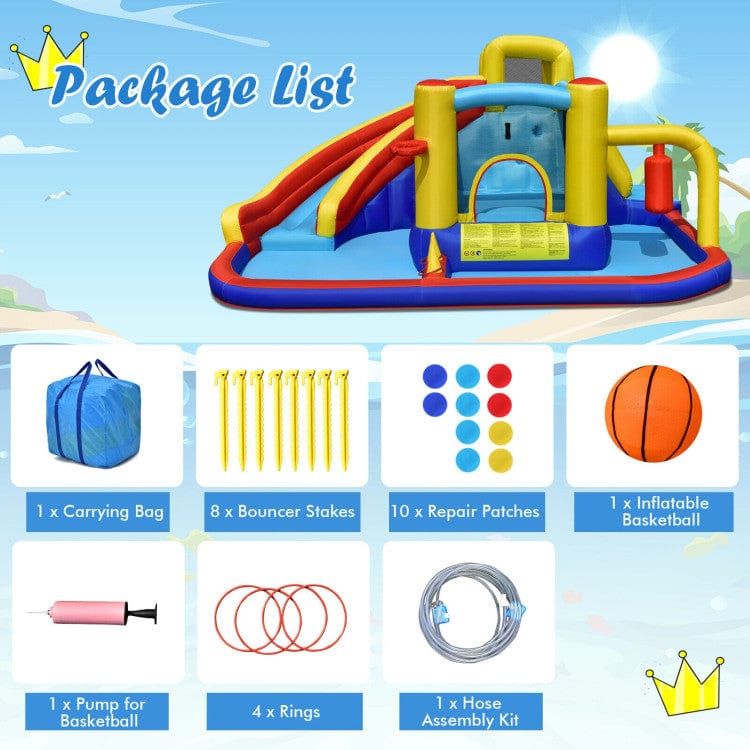 Costway 7-in-1 Inflatable Water Slide Bounce Castle Without Blower