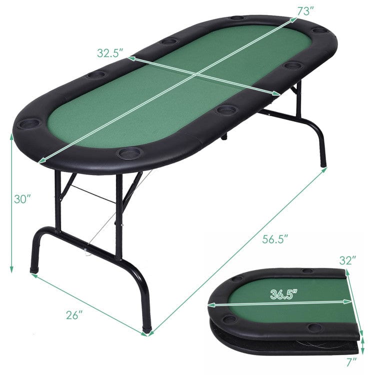 Costway 8 Players Texas Holdem Foldable Poker Table
