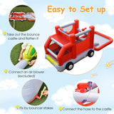 Costway Fire Truck Themed Inflatable Castle Kids Bounce House without Blower