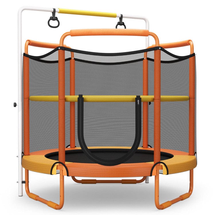 Costway 5 ft Kids 3-in-1 Game Trampoline with Enclosure Net Spring Pad