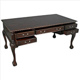 Design Toscano 19th Century Chippendale Mahogany Partners Writing Desk