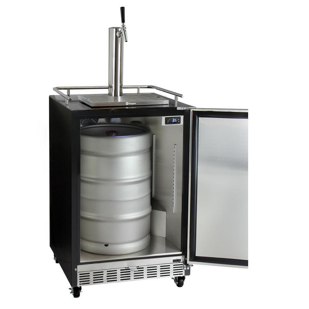 Kegco Full Size Digital Commercial Undercounter Kegerator with X-CLUSIVE Premium Direct Draw Kit - Left Hinge