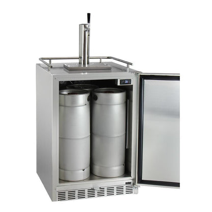 Kegco Full Size Digital Outdoor Undercounter Kegerator with X-CLUSIVE Premium Direct Draw Kit - Left Hinge