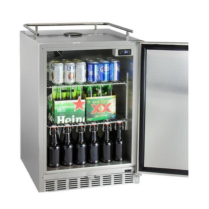 Kegco Full Size Digital Outdoor Undercounter Kegerator with X-CLUSIVE Premium Direct Draw Kit - Right Hinge