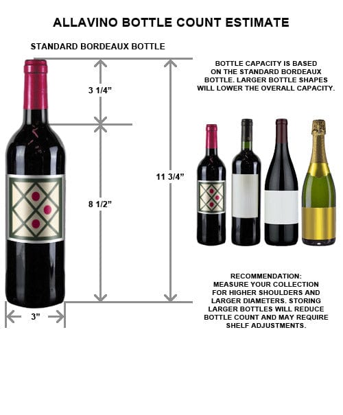 Allavino 63&quot; Wide Vite II Tru-Vino 554 Bottle Dual Zone Black Side-by-Side Wine Refrigerator
