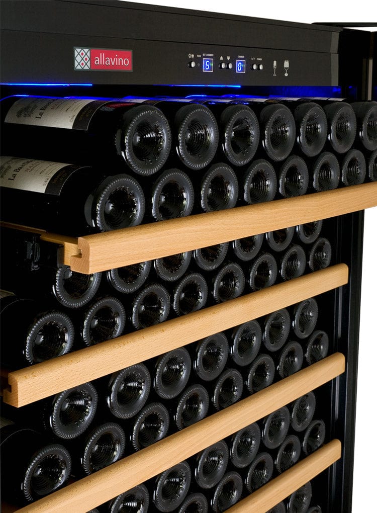 Allavino 63&quot; Wide Vite II Tru-Vino 554 Bottle Dual Zone Stainless Steel Side-by-Side Wine Refrigerator