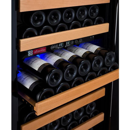 Allavino 24&quot; Wide Vite II Tru-Vino 99 Bottle Dual Zone Black Right Hinge Wine Refrigerator