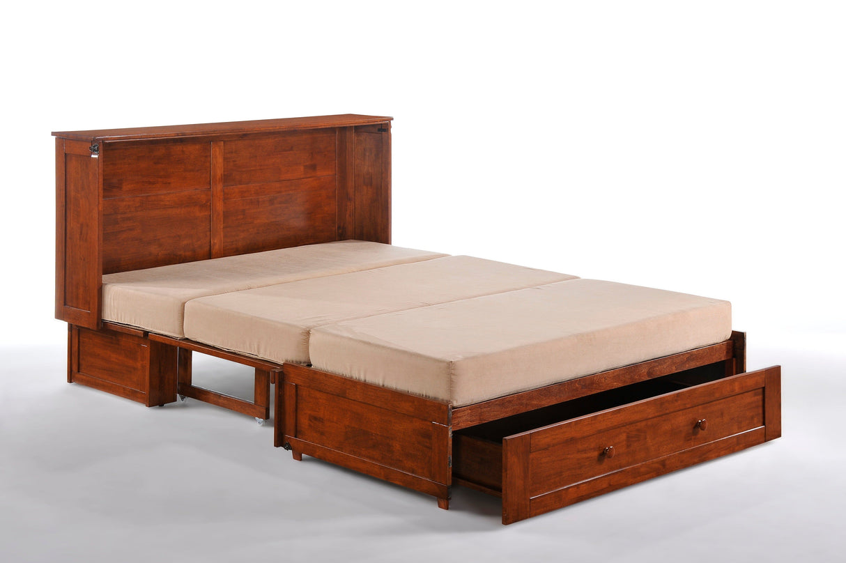 Night and Day Furniture Clover Queen Murphy Cabinet Bed Cherry