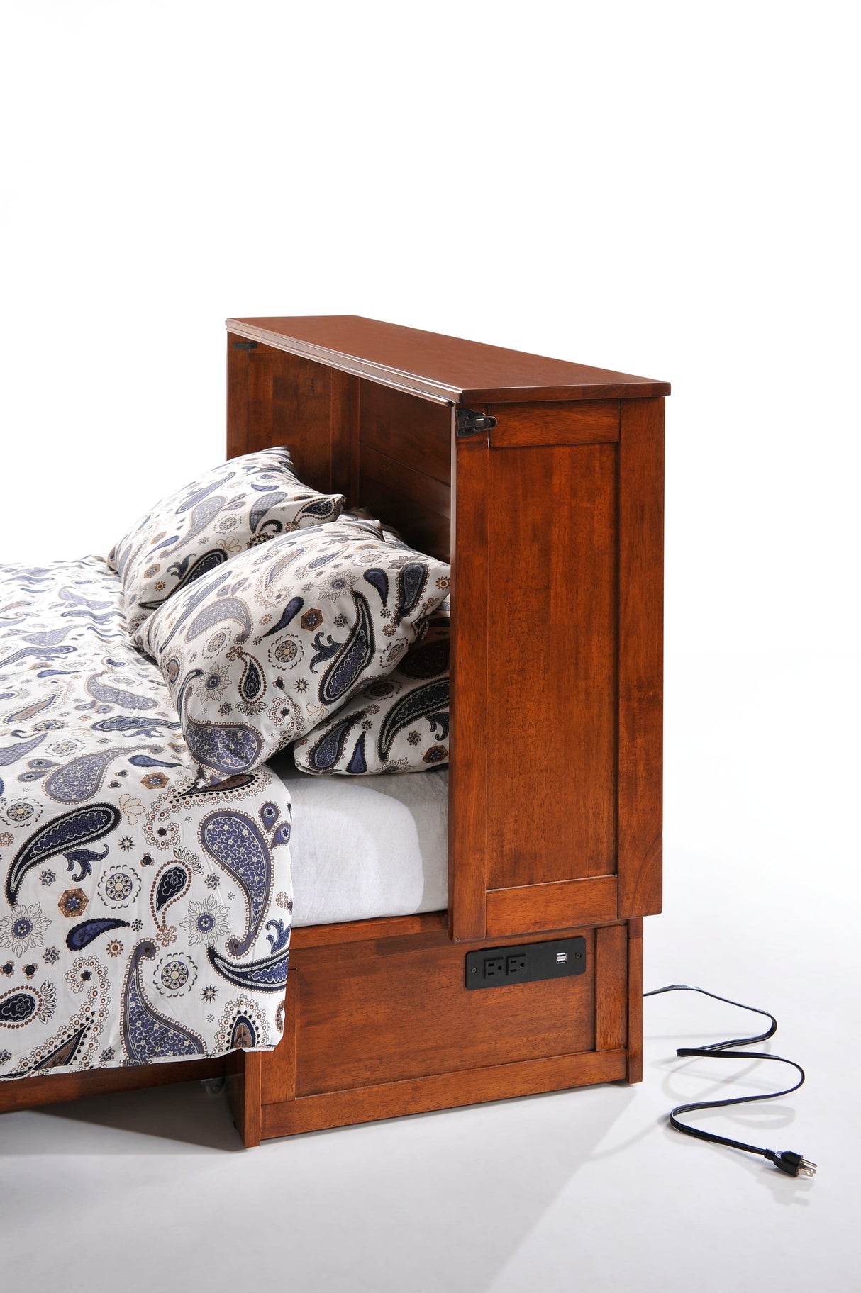 Night and Day Furniture Clover Queen Murphy Cabinet Bed Cherry