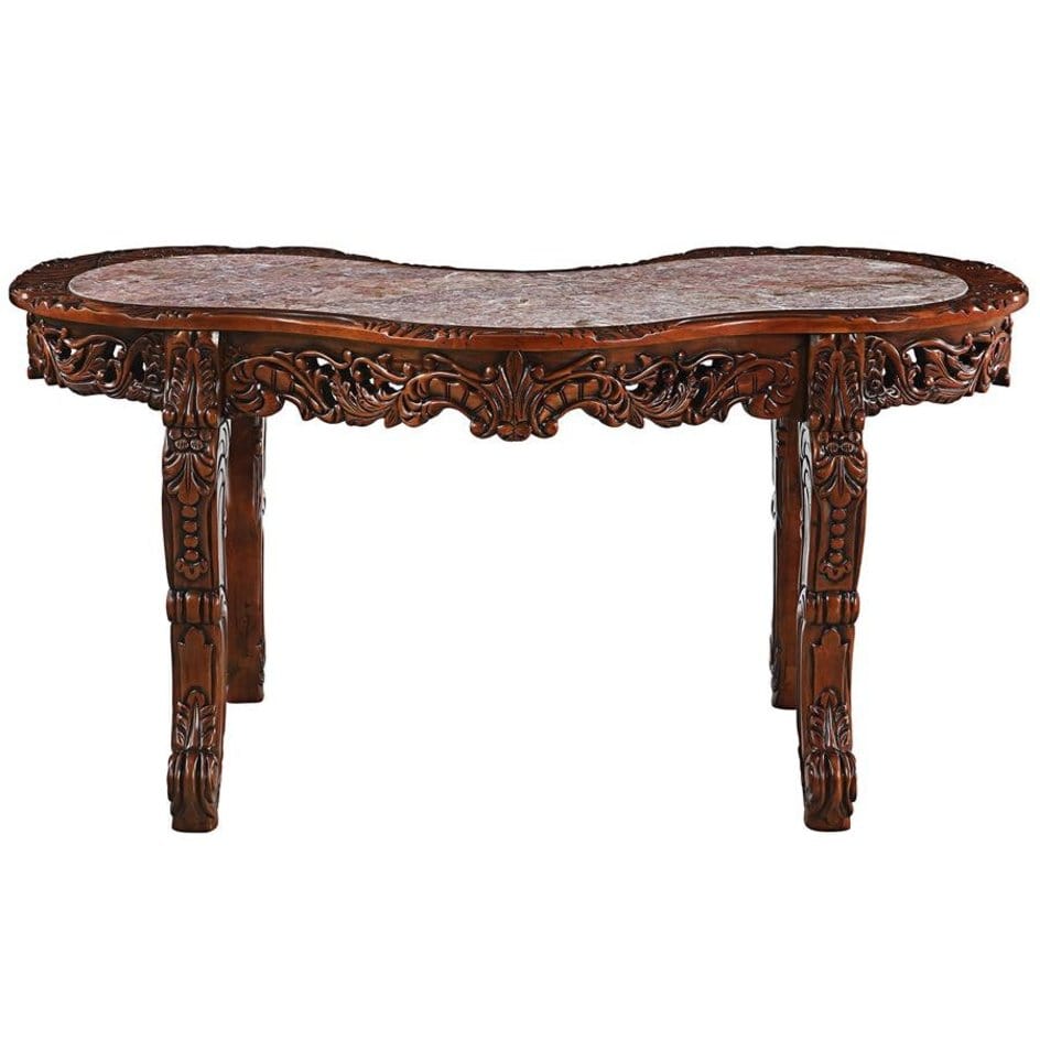 Design Toscano The Mountbatten Hardwood Marble-Topped Desk