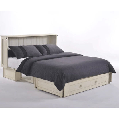 Night and Day Furniture Daisy Queen Murphy Cabinet Bed in Buttercream Finish with Mattress