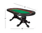 BBO Elite Alpha 94" LED Sunken Playing Surface Poker Table - Black - Atomic Game Store