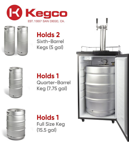 Kengo 20&quot; Wide Homebrew Dual Tap Stainless Kegerator
