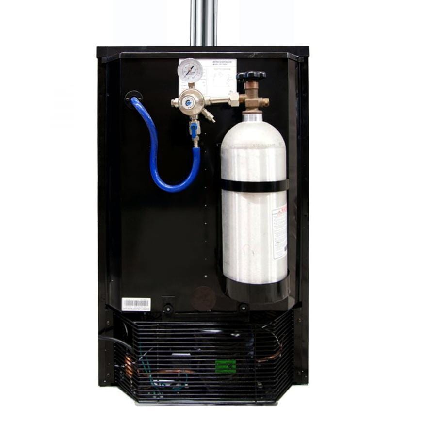 Kegco Dual Faucet Kombucha Dispense System with Black Cabinet and Door