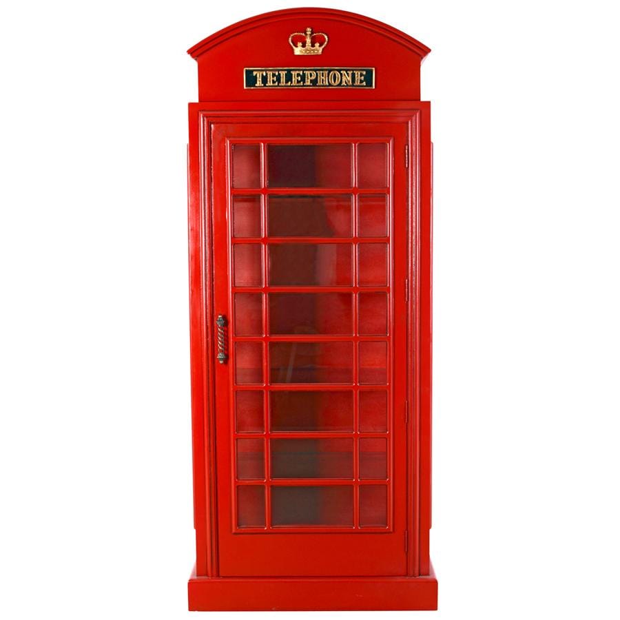 Design Toscano British Telephone Booth Display Cabinet