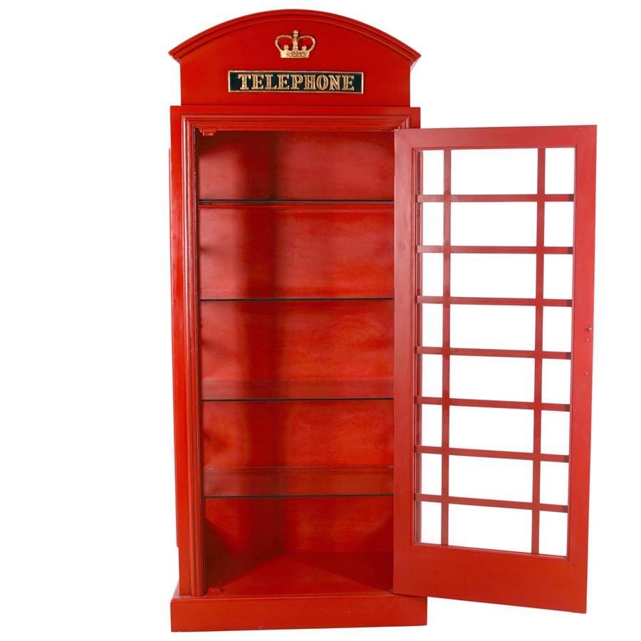 Design Toscano British Telephone Booth Display Cabinet