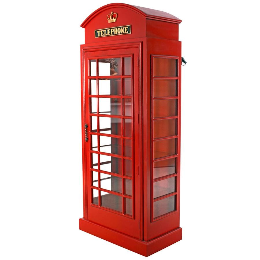 Design Toscano British Telephone Booth Display Cabinet