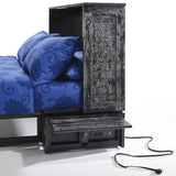 Night and Day Furniture Poppy Queen Murphy Cabinet Bed in Blizzard Finish with Mattress