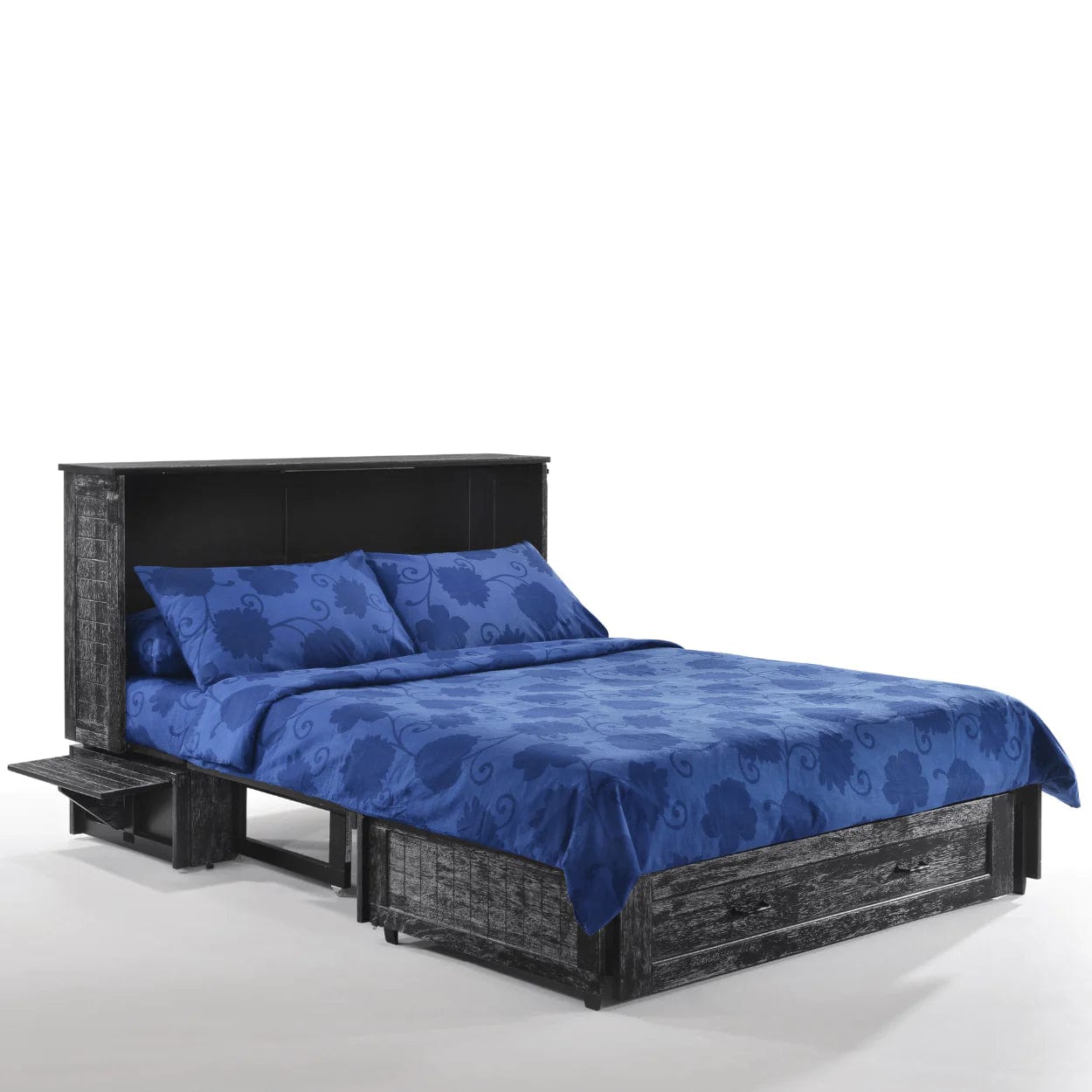 Night and Day Furniture Poppy Queen Murphy Cabinet Bed in Blizzard Finish with Mattress