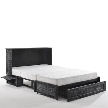 Night and Day Furniture Poppy Queen Murphy Cabinet Bed in Blizzard Finish with Mattress