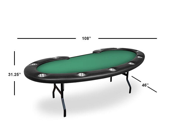 BBO Prestige Folding Leg Poker Table - Black - Atomic Game Store