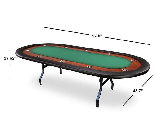 BBO Ultimate Poker Table - 92" Folding Leg Poker Table - Mahogany - Atomic Game Store