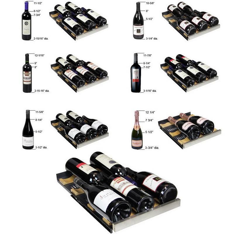 Allavino 15&quot; Wide FlexCount II Tru-Vino 30 Bottle Single Zone Stainless Steel Left Hinge Wine Refrigerator