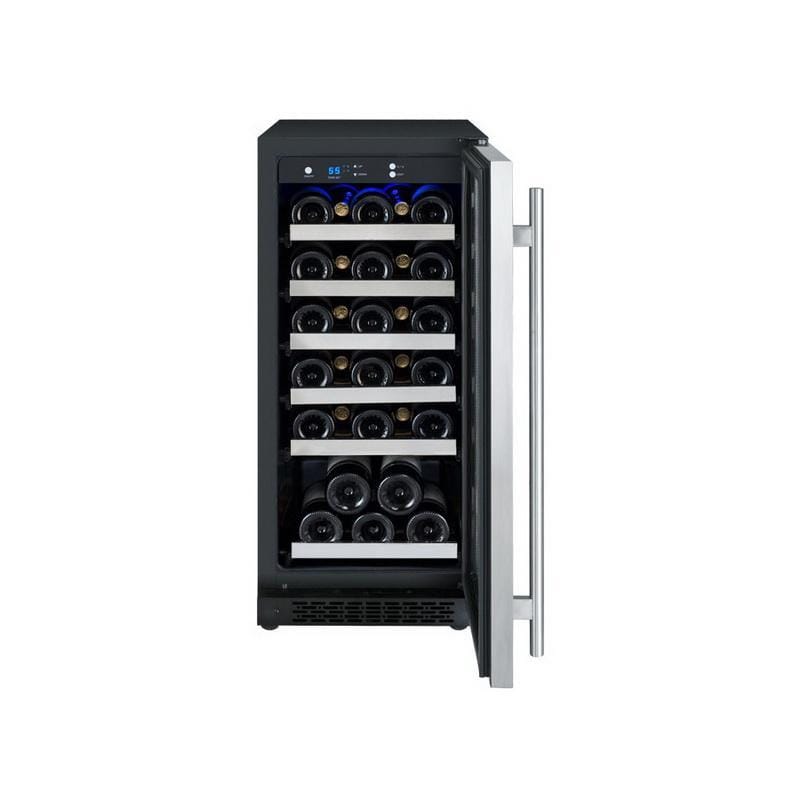 Allavino 15&quot; Wide FlexCount II Tru-Vino 30 Bottle Single Zone Stainless Steel Wine Refrigerator