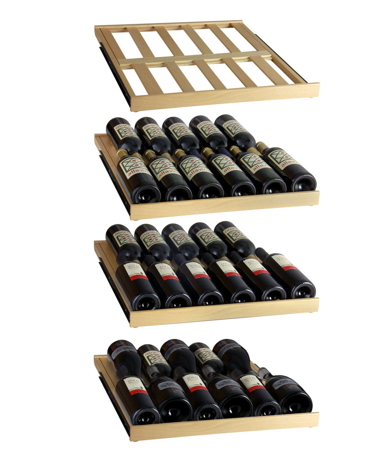 Allavino 48&quot; Wide FlexCount Classic II Tru-Vino 348 Bottle Dual Zone Stainless Steel Side-by-Side Wine Refrigerator