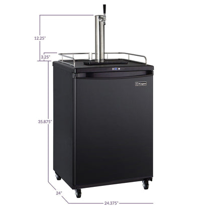 Kegco Full Size Commercial Grade Digital Kombucha Dispenser - Black Cabinet with Black Door