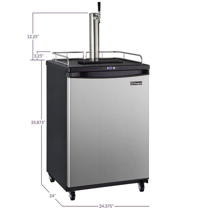 Kegco Commercial Grade Digital Kombucha Dispenser - Black Cabinet with Stainless Steel Door