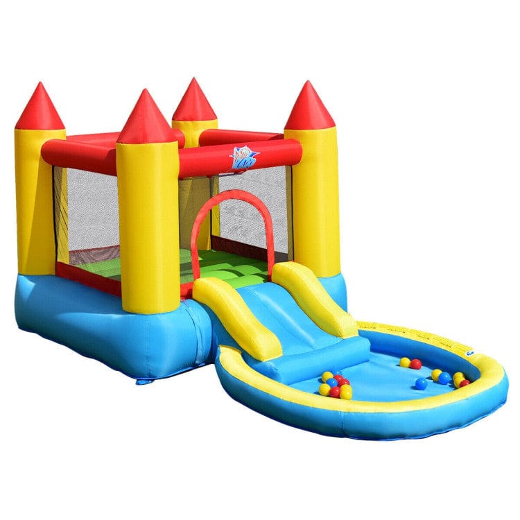 Costway Inflatable Kids Slide Bounce House with 580w Blower