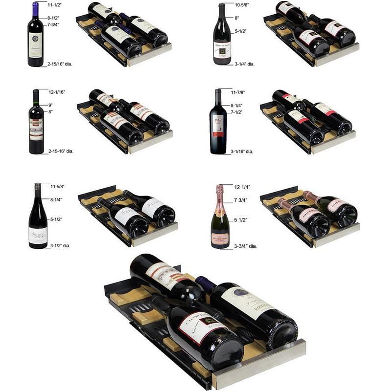 Allavino 24&quot; Wide FlexCount II Tru-Vino 36 Bottle Dual Zone Stainless Steel Wine Refrigerator