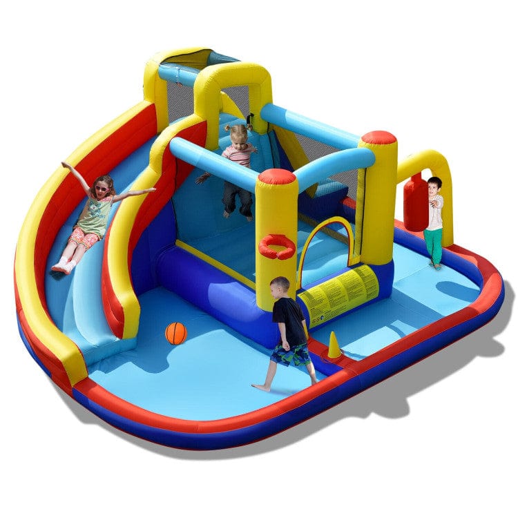 Costway 7-in-1 Inflatable Water Slide Bounce Castle Splash Pool