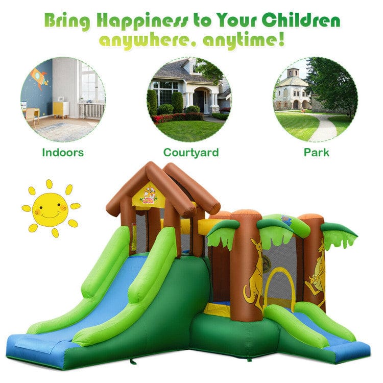 Costway Kids Inflatable Jungle Bounce House Castle Bag