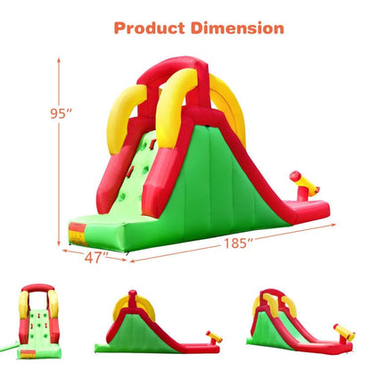 Costway Inflatable Water Slide Bounce House with Climbing Wall and Jumper without Blower