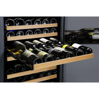 Allavino 47&quot; Wide FlexCount II Tru-Vino 349 Bottle Three Zone Black Side-by-Side Wine Refrigerator