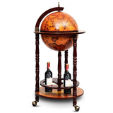 Costway 16th Century Wood Globe Wine Bar Stand