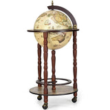 Costway Italian Style Design Wooden Globe Liquor Bottle Wine Rack