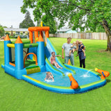 Costway Inflatable Water Slide Kids Bounce House Splash Water Pool