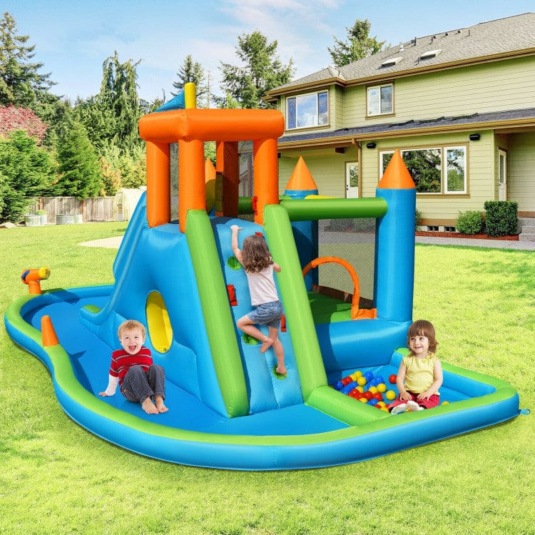 Costway Inflatable Water Slide Kids Bounce House Splash Water Pool