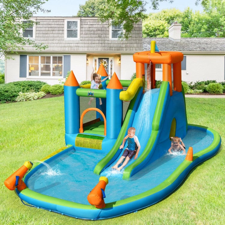 Costway Inflatable Water Slide Kids Bounce House Splash Water Pool