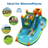 Costway Inflatable Water Slide Kids Bounce House Splash Water Pool