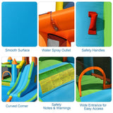 Costway Inflatable Water Slide Kids Bounce House Splash Water Pool