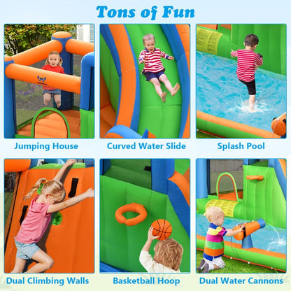 Costway Inflatable Water Slide with Dual Climbing Walls and Without Blower