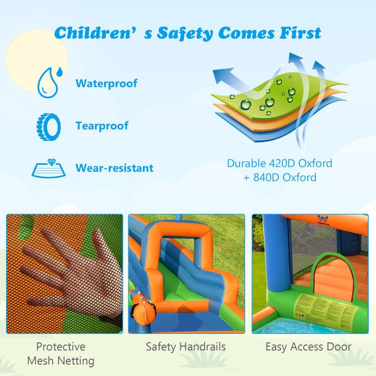 Costway Inflatable Water Slide with Dual Climbing Walls and Without Blower