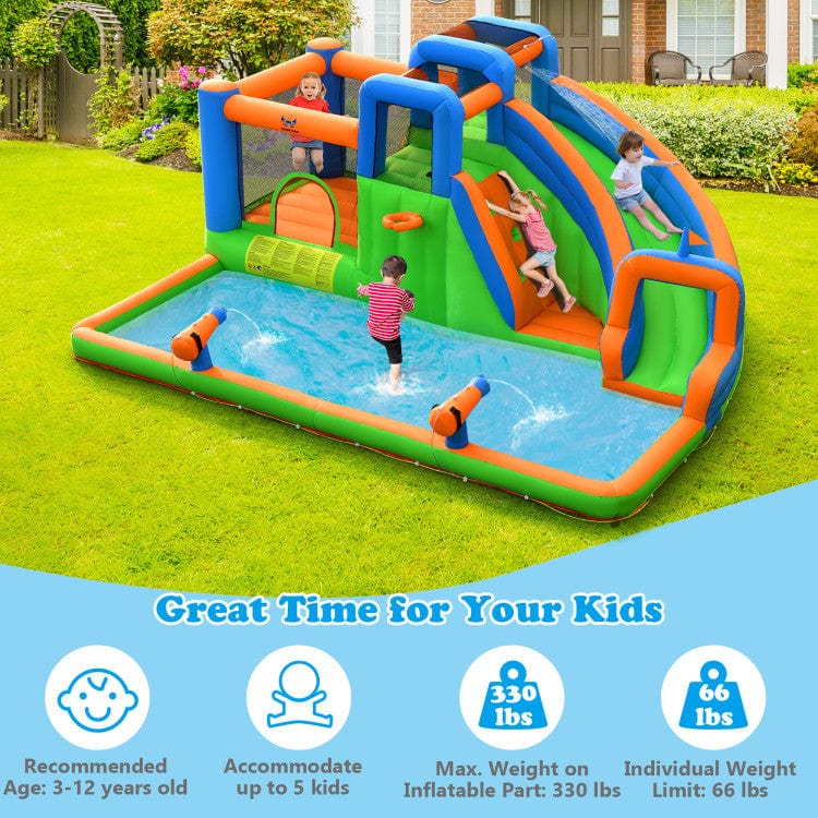 Costway Inflatable Water Slide Dual Climbing Walls