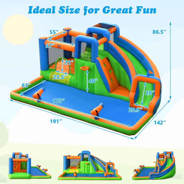 Costway Inflatable Water Slide Dual Climbing Walls