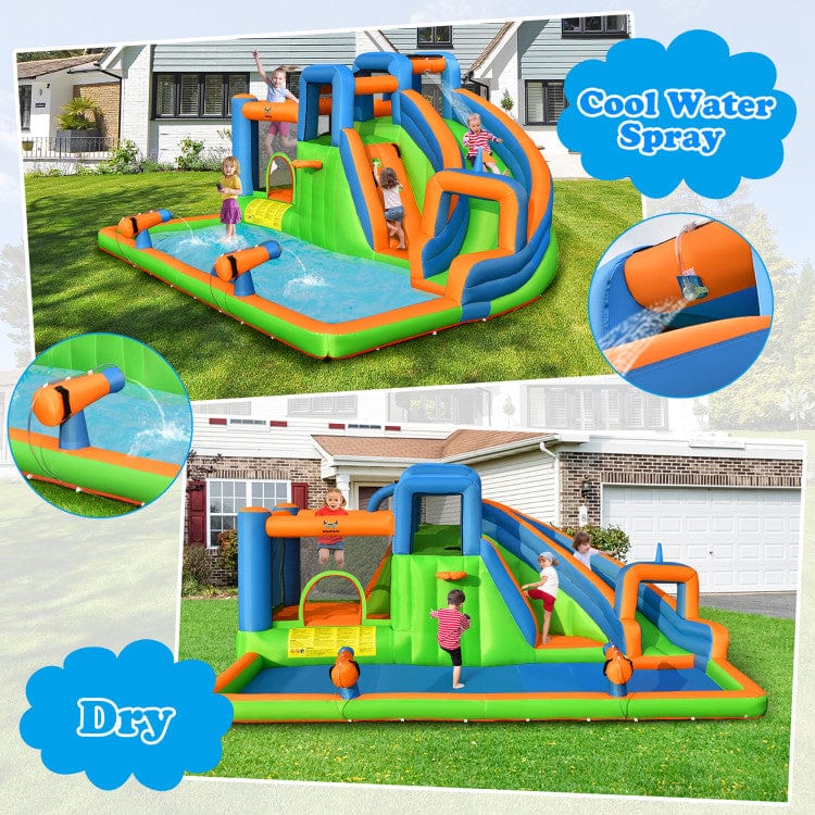 Costway Inflatable Water Slide Dual Climbing Walls